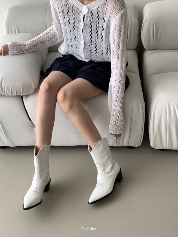 刺繡尖頭西部靴(偏小半號)